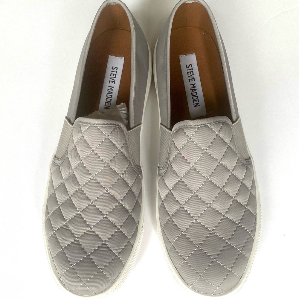 Steve Madden Ennore Grey Puls Quilted Slip On Women’s Sneakers. New. size 8.5